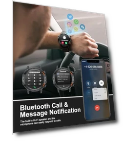 Военные умные часы для мужчин с Bluetooth вызовами, 100 спортивными режимами, 5ATM водонепроницаемые — Умные часы, SUNKTA