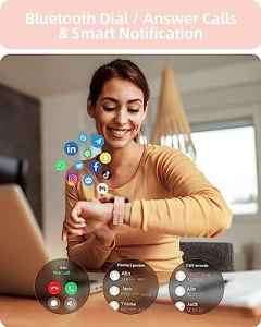 Умные часы для женщин с функцией ответа/приема звонков, фитнес-трекер — Фитнес-браслеты, Parsonver