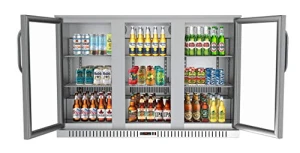 Холодильник, тройная дверь, нержавеющая сталь, KoolMore