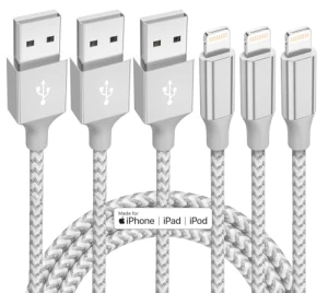 3 кабеля Lightning с быстрой зарядкой, сертифицированные Apple MFi, 3 м, Bkayp