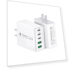 50W 5-портовый USB C сетевой зарядный блок, 2 USB A и 3 USB C PD3.0 — Кабели питания, Qwinjwin