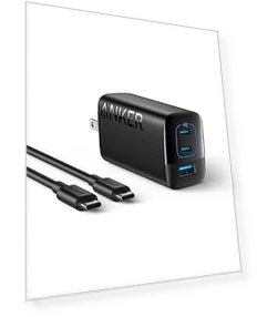 67W USB C Зарядное устройство, 3 порта, компактное и складное — Кабели питания, Anker