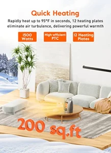 Портативный электрический обогреватель с термостатом, 1500W/750W, GiveBest