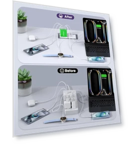 2 Pack 50W USB C Fast Charger Block, 5-Port Type C Wall Charger — Кабели питания, Qwinjwin