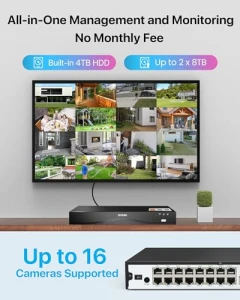 16-канальная система видеонаблюдения PoE 4K с 4TB HDD — Камеры видеонаблюдения, ZOSI