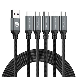 Кабель USB Type-C to A 5 штук, плетеный, быстрая зарядка 3A, SMALLElectric