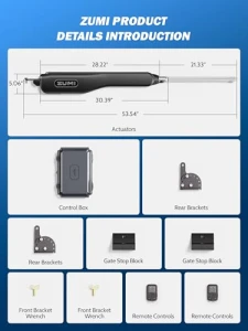 Автоматический открыватель ворот для двустворчатых ворот, ZUMI