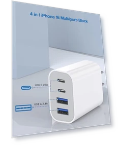 40W 4-портовое зарядное устройство для iPhone — Кабели питания, Shenzhen Xihuida Electronics Co., Ltd.