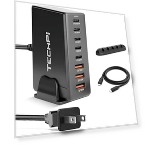8-портовое зарядное устройство GaN USB Type C — Адаптеры питания, Techpi