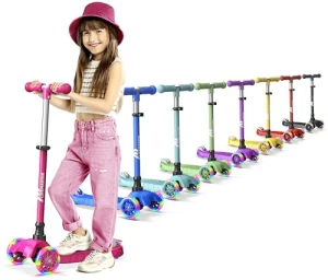 Детский самокат с 3 колесами и LED подсветкой, Lifemaster