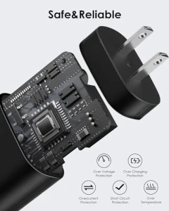 Двойной USB C зарядник, 25W Type C быстрая зарядка с кабелем USB-C 1.8 м для Android телефонов, AISNI