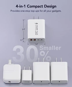 Быстрое зарядное устройство USB C, 2-Pack 4-Port — Внешние аккумуляторы, CSODINCE