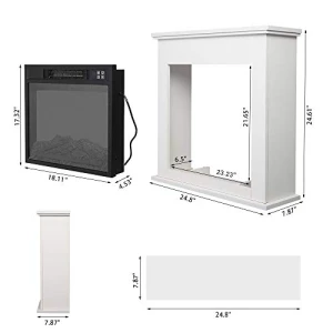 Электрический камин с реалистичным пламенем и деревянной облицовкой, Zokop