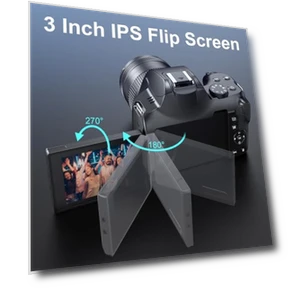 12X Optical Zoom 4K Digital Camera with WiFi & App Control — Зеркальные фотоаппараты, MAXKERUN