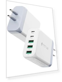 Блок зарядки USB C, [2 шт.] Быстрая зарядка Type C, 50W 5-портовый USB настенный зарядный блок — Сетевые зарядные устройства, EIZLXQ