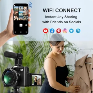 Цифровая камера для фотографии и видеоблогинга с поворотным экраном, Yatao