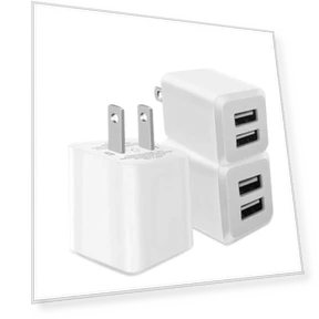 USB настенный зарядник с двумя портами — Сетевые зарядные устройства, SHENZHEN OFSPOWER ELECTRONIC TECHNOLOGY CO., LTD.