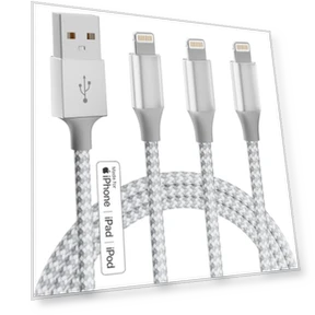Зарядное устройство для iPhone 3 шт. 3 м, сертифицировано Apple MFi — Lightning, VODRAIS