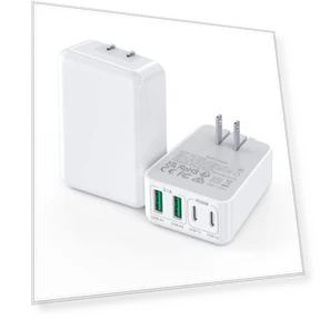 Плоский USB C зарядное устройство для стен, 40W 4 порта, складное и тонкое — Зарядные устройства, Qwinjwin