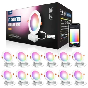 12 упаковок 6-дюймовых умных светодиодных встраиваемых светильников — Умные лампы, Amico