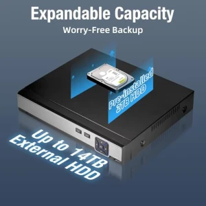 8-канальная система видеонаблюдения DVR с жестким диском 2ТБ — Камеры видеонаблюдения, KERUI