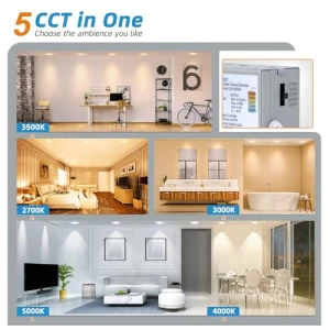 Набор из 12 встраиваемых светильников с ночной подсветкой, VOLISUN