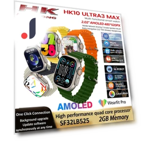 Умные часы HD AMOLED с Bluetooth, звонками, сетью, чат-ботом, NFC и компасом — Умные часы, Wula Mall