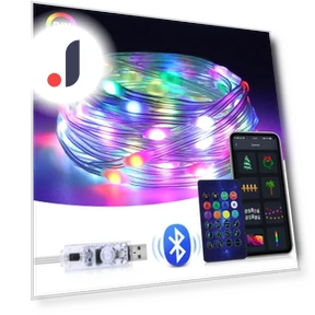 Умная Bluetooth-гирлянда RGBIC — Гирлянды для дома, Yongkomo