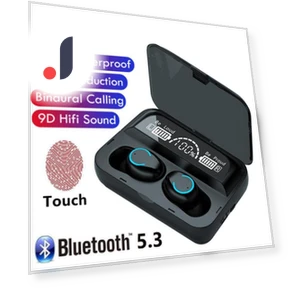Bluetooth-гарнитура с двумя наушниками и большим экраном — Внутриканальные наушники, Junmaocun