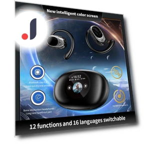 Bluetooth-наушники с сенсорным цветным экраном — Накладные наушники, Junmaocun