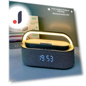 Цветные светодиодные настольные часы с беспроводной зарядкой и Bluetooth — Будильники, YGM1931