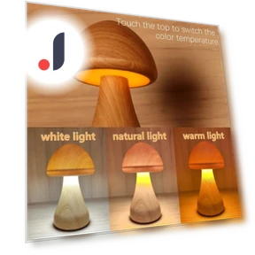 Smart Touch Control LED Деревянные грибовидные ночники — Ночники, Rainbow Rain
