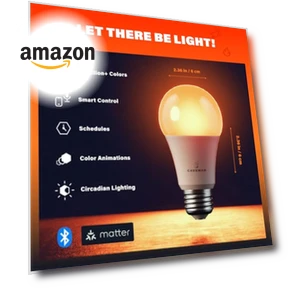 Умная светодиодная лампа A19 с изменением цвета RGBW — Светодиодные, Caveman Smart Lighting