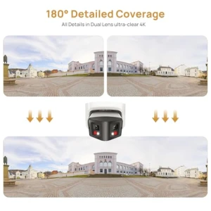 4K Dual-Lens PoE Security Camera with 180° Panoramic View — Камеры видеонаблюдения, PANOEAGLE
