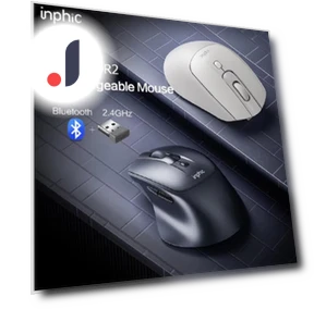 Беспроводная Bluetooth-мышь с тремя режимами бесшумной зарядки — Компьютерные мыши, Inphic