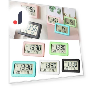 Электронные часы с большим LCD дисплеем и точным датчиком температуры и влажности — Комнатные термометры, Cyprinoid