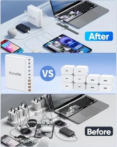 10-портовое зарядное устройство USB C, Roruite