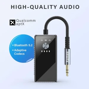 Bluetooth 5.2 Transmitter for 2 AirPods or Headphones, Xumee