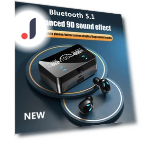 Зеркальные цифровые дисплеи Сенсорные беспроводные Bluetooth-наушники TWS — Наушники, ZHENDUO