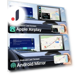 AI Smart Blind Spot Radar BSD Alarm 4CH Wireless Apple Carplay Android-Auto DVR Multimedia Monitor Mini Cam — Камеры и сигнализации заднего вида, JOHO - CarGear
