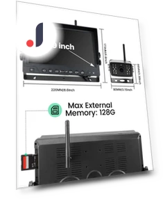 Беспроводной радар слепых зон с DVR и разделенным экраном — Камеры и сигнализации заднего вида, JOHO - CarGear