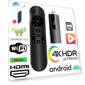 Мини TV Stick Android 13.0 — Медиаплееры для потокового вещания, GYROBALL