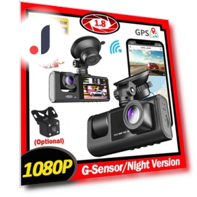 3-канальный автомобильный видеорегистратор WIFI Dash Cam — Видеорегистраторы, Auto Accessories Home