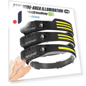 Индукционный налобный фонарь COB LED — Фонарики, Auto Accessories Home