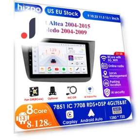 4G AI Voice Wireless CarPlay Android 13 Автомагнитола — Автомагнитолы, Hizpo