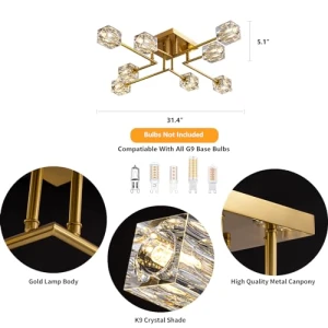 Современная хрустальная потолочная люстра, OKES