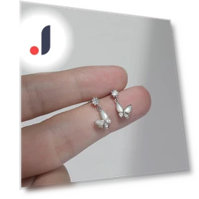 Серьги-гвоздики Бабочка — Клипсы, Wipon