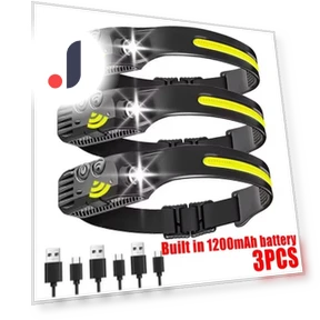 USB перезаряжаемый светодиодный налобный фонарь с датчиком COB — Фонарики, Dream Garage