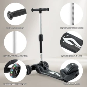 Детский самокат с регулируемой высотой руля, GLAMUP