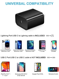 Быстрое зарядное устройство 20W PD USB-C с кабелем, Coreykin